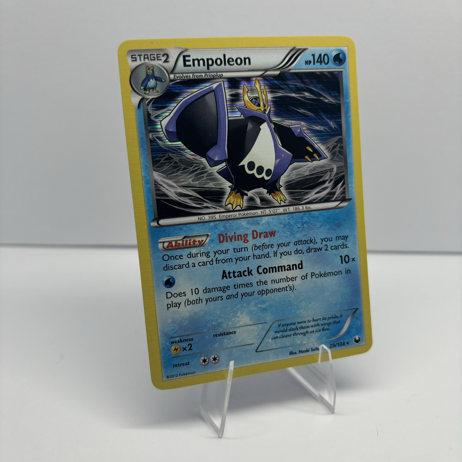 2012 POKEMON EMPOLEON 29/108 DARK EXPLORERS - HOLO- RARE - NM/M
