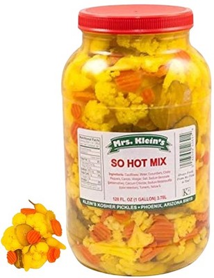 SO HOT MIX - Spicy Pickled Cauliflower Florets, Carrots, Pickles  Yellow Hot ...