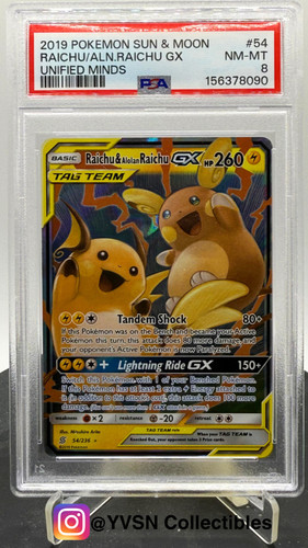 Raichu & Alolan Raichu-GX graded PSA 8 for sale on eBay