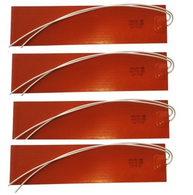 Silicone Heater Pad Flexible Heater 2.5  X 10 , 120VAC, 10W 4PCS
