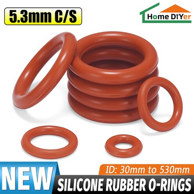 #ad #ad Red Silicone O Rings Seals 5.3mm Cross Section 30mm 530mm ID Food Grade O Ring $85.15