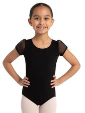 Girls Toddler Puff Sleeve Keyhole Back Leotard Dance Gymnastics Ballet