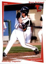 2010 Lansing Lugnuts Grandstand #21 Ryan Schimpf Covington Louisiana LA Card