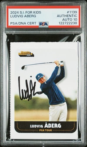 2024 SI For Kids #1139 Ludvig Aberg Signed Rookie Card GM MT 10 Auto PSA