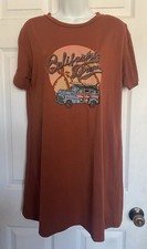 Women’s SHEIN Orange Short Sleeve T-shirt Dress With Logo