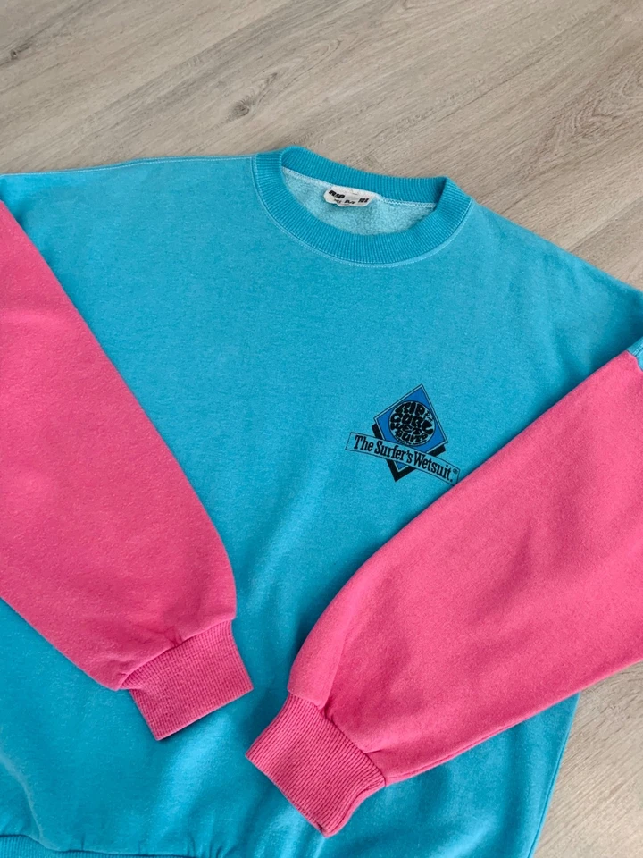 VTG Rare 1980’s Rip Curl Surfing Australia Multicolor Sweatshirt Made in France - Image 3 of 4