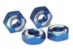 Traxxas 4954X Blue Aluminum Hex Wheel Hubs with 2.5x12mm Axle Pins (Pack of 2)