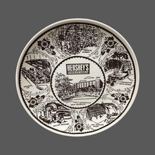 Hershey's Ceramic Collector Plate White Black Round Chocolate Theme Made in USA