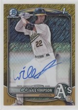 2025 Bowman Chrome Prospect Gold Shimmer Refractor 1/50 Will Simpson Auto g5i