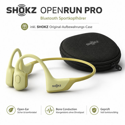 SHOKZ OpenRun Pro Bluetooth Sportkopfhörer Bone Conduction inkl. Gratis Geschenk