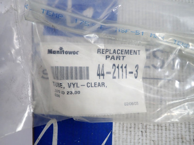 New Manitowoc  44-2111-3  Clear Vinyl Tube Replacement Parts 0.375 ID 23.00