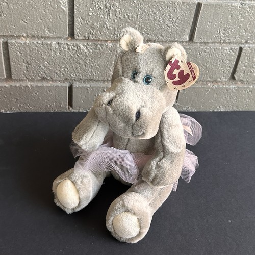 1993 TY Beanie Babies Attic Treasures Collection Grace the Hippo Ballerina