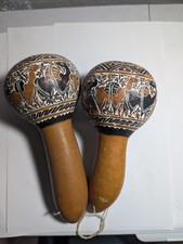 Peruvian Carved Gourd Maraca Shaker