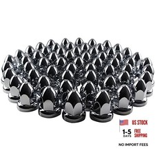 33mm Chrome Lug Nut Covers Push On,ABS Chrome Plastic Push-on Bullet Flanged