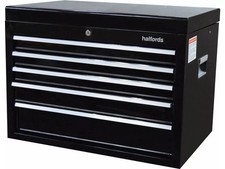 Halfords 5 Drawer Storage Tool Box Top Chest - Black [Dent/Missing Handle]