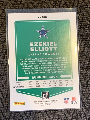 Ezekiel Elliot 2021 Donruss Football - Red Press Proof Parallel - Picture 2 of 2