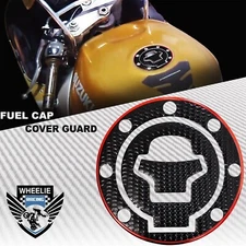 BLACK&CHROMED RED GAS TANK FUEL CAP COVER PROTECT GUARD 97-03 GSXR-600/750/1000