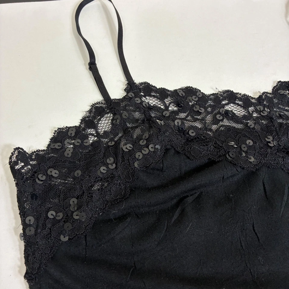 Correa de espagueti cami con lentejuelas ribete de encaje lapislázuli talla S Grunge Fairy Y2K de colección Foto 3 de 4