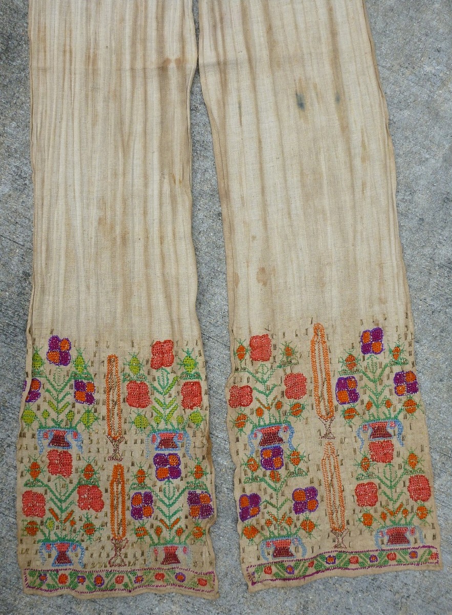 ANTIQUE OTTOMAN TURKISH SILK EMBROIDERED SASH - TURKEY