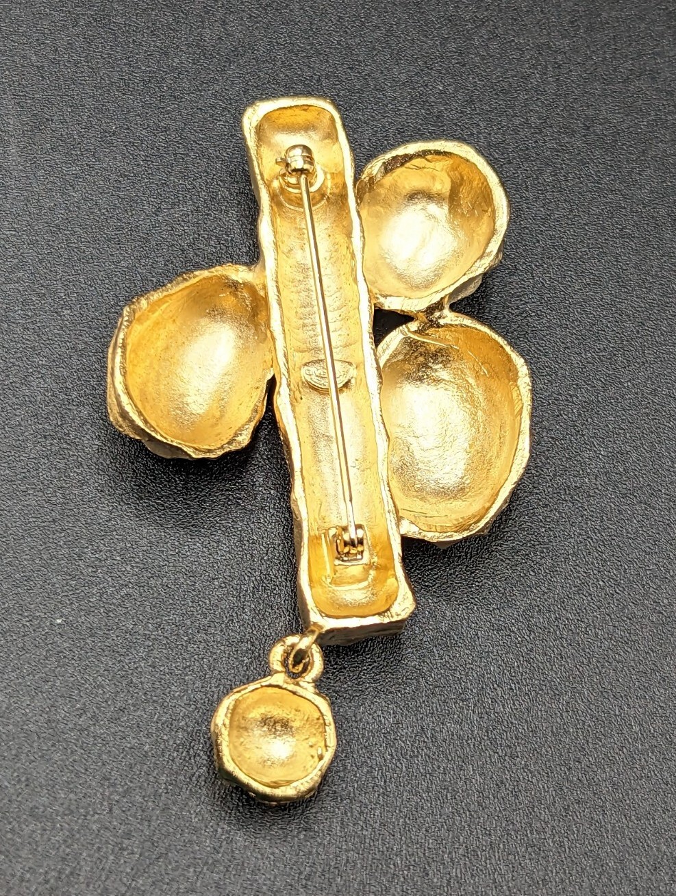 GIVENCHY Signed Statement Textured Gold Tone Dang… - image 5