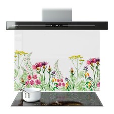 GLASS SPLASHBACK Wall Panel Kitchen Tile ANY SIZE Painting Flowers Nature WxH