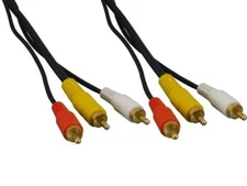 3 RCA Male to Male Composite Video + Audio Cable - 6ft / 12ft / 25ft / 50ft
