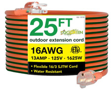 Go Green Power Inc. 16/3 25ft Outdoor Extension Cord with Lighted End - Contract