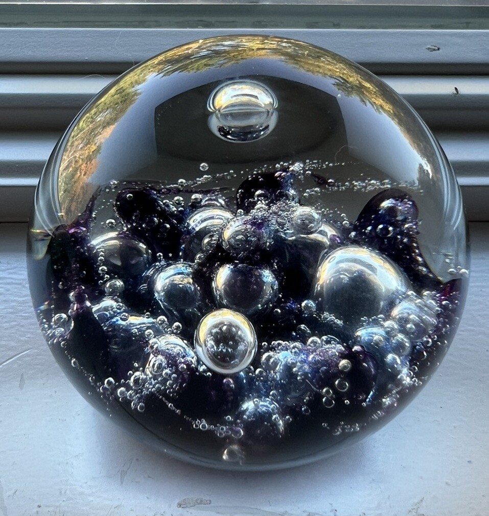 英国 スコットランド ヴィンテージ ペーパーウェイト SELKIRK 1984 Selkirk Glass Paper Weight Handmade Scotland STARBURST