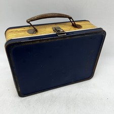1953 ROY ROGERS Evans ERROR SIDE BAND THERMOS BLUE LUNCH BOX WITH NARROW RARE