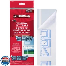 Catchmaster Window Fly Traps 12-Pack, Fruit Fly Traps for Indoors, Disposable
