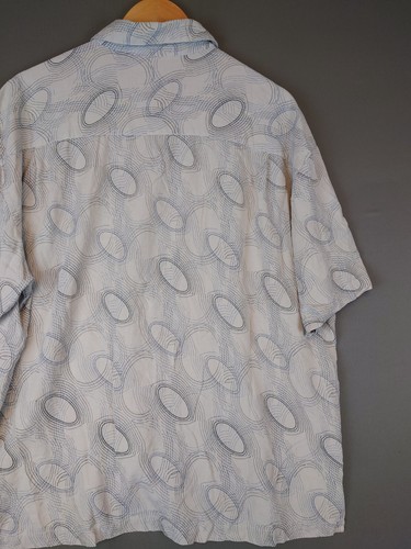 Geoffrey Beene 100% Silk Short Sleeve Geometric Button Shirt Men's Size XL - Picture 11 of 12