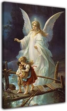 Guardian Angel on the Bridge and Children Oil Painting Poster Room Poster