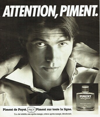 Advertising 089 1978 Payot Pepper Eau Toilette Mens Deodorant 