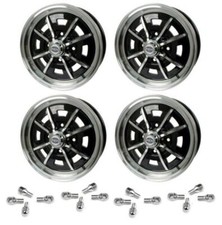 Set Of 4 15 X 5 Vw Bug 4 Lug Black Empi Sprint Star Wheels Lug Nuts