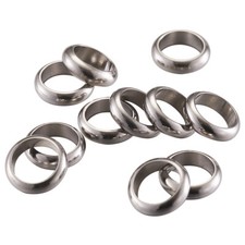 100pcs 304 Stainless Steel Metal Beads Ring Smooth Loose Spacer Large Hole 7x2mm