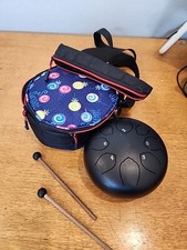 Black Metal Steel Tongue Drum Percussion Instrument 8 Notes 6 inches