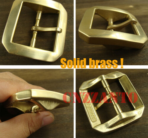 Heavy duty Solid Brass Classical Tongue Pin Hippie Belt Buckle 1 1/2" Z255 - Picture 1 of 8