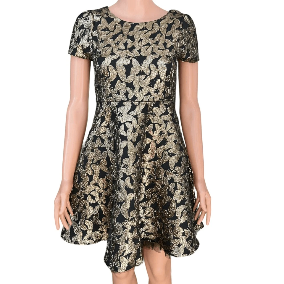 Vestido de fiesta BLUSH BY US ANGELS brocado mariposa metálico para niños talla 14 nuevo sin etiquetas Foto 3 de 4