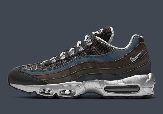 Movimiento Probar emoción Size 7.5 - Nike Air Max 95 Premium Black/Game Royal/Metallic Silver for  sale online | eBay