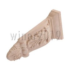 80x25x160mm European Style Furniture Solid Wood Carved Onlay Craft Unpainted