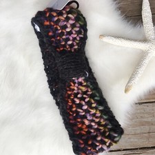 Warm Cable Knit Headband Ear Warmer Womens OS Grey Multicolor