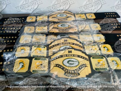 Set Of 5 Green Bay Packers NFL Championship Belt Adult Size 2mm Brass