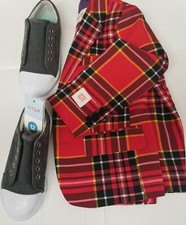 Opposuits Plaid Tartan Blazer Jacket Boys Size 4years Red Black  Size 12 Shoe.