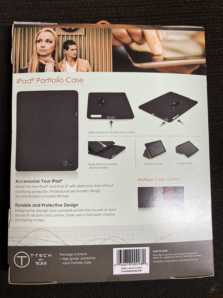 New T-Tech by TUMI Apple iPad 2 3 4  Case CRIMSON RED Portfolio  - Image 2 of 2