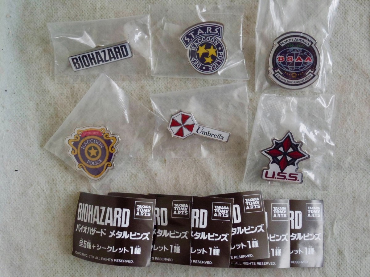 JPN TAKARA TOMY Gashapon BIOHAZARD Resident Evil Metal Pins 2018