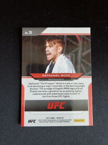 Nathaniel Wood RC - 2021 Panini UFC Prizm Debutto #39 - SPEDIZIONE GRATUITA - Foto 2 di 2