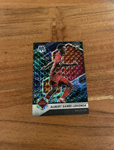 Albert Sambi Lokonga 2021-22 Panini Mosaic World Cup Genesis Prizm NRMT+ Rookie