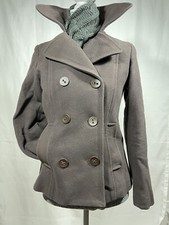 Vintage Nine West Womens Dark Brown Peacoat Overcoat Size 2