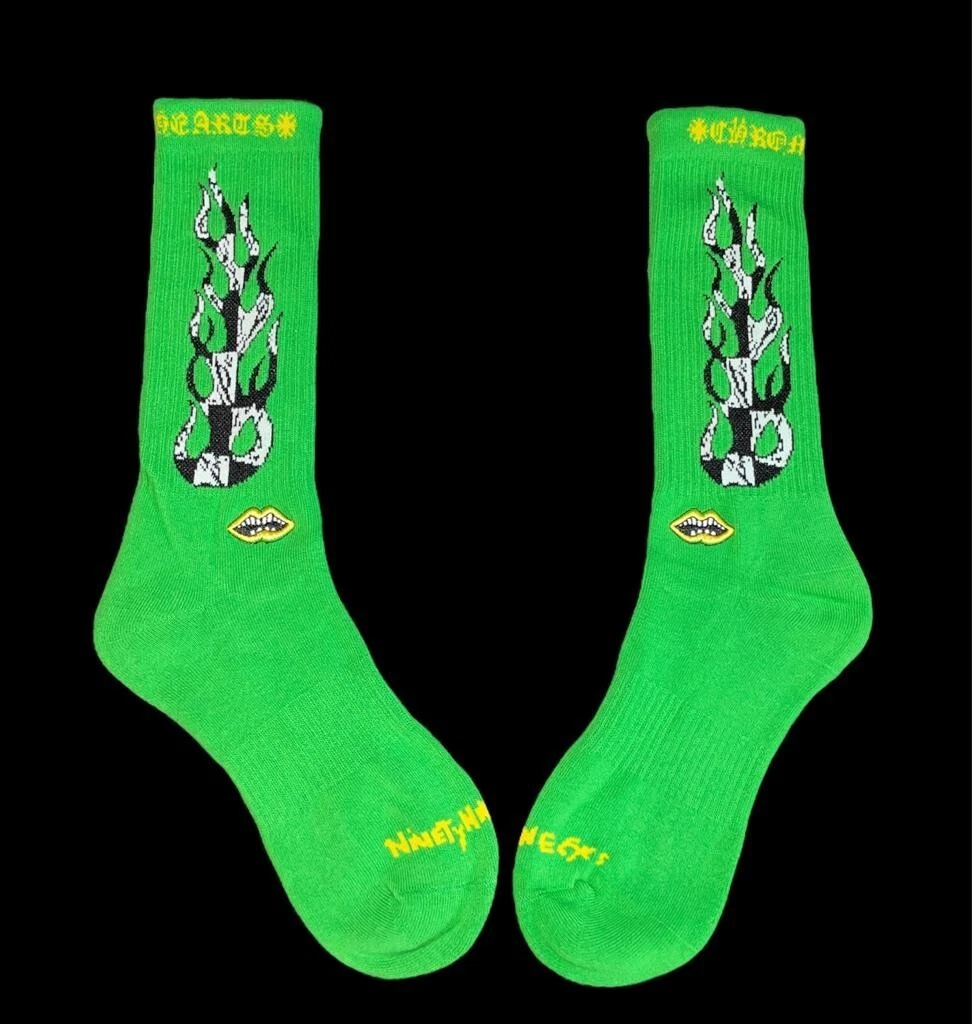 Chrome Hearts Mattyboy Flame Socks Green NEW | eBay