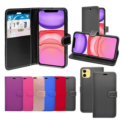 Für Apple iPhone 11 Hülle Wallet Flip PU Leder Ständer Kartenfach Handy Cover
